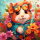 Fantasie-Hamster und Blumen